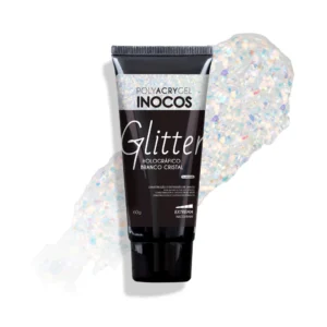 POLYACRYGEL INOCOS HOLOGRÁFICO BRANCO GLITTER 60G - Image 1