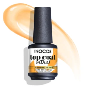 Top Coat Vitral Laranja Vidro 15ml INOCOS - Image 1