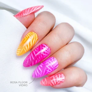 Top Coat Vitral Rosa Flúor Vidro 15ml INOCOS - Image 2