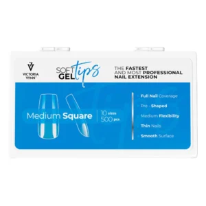 SOFT GEL TIPS MEDIUM SQUARE 500UNI VV - Image 1